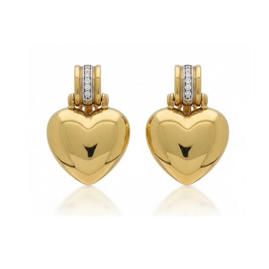 Orecchini Cuore Oro 18Kt con Diamanti