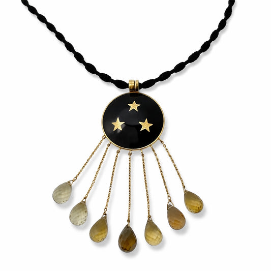 Collana Oro e Argento con Topazio Citrino