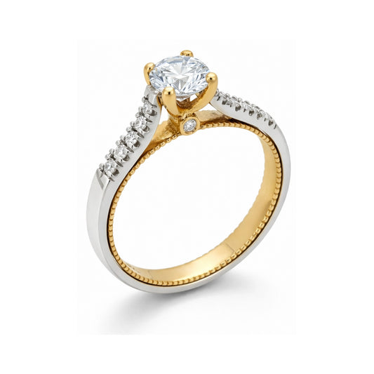 Anello Oro 18Kt con Diamante Centrale