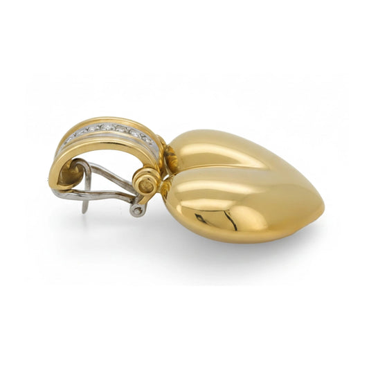 Orecchini Cuore Oro 18Kt con Diamanti
