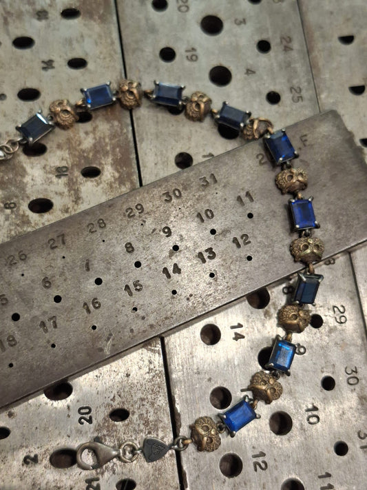 Braccialetto Argento 925 con Topazi Azzurri