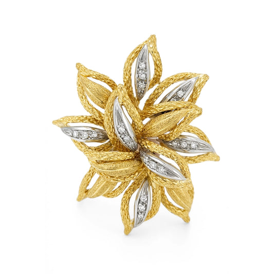 Spilla Oro 18Kt con Diamanti Anni 1950