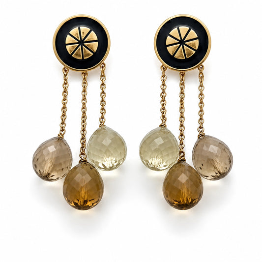 Orecchini Oro 18Kt con Topazio Citrino
