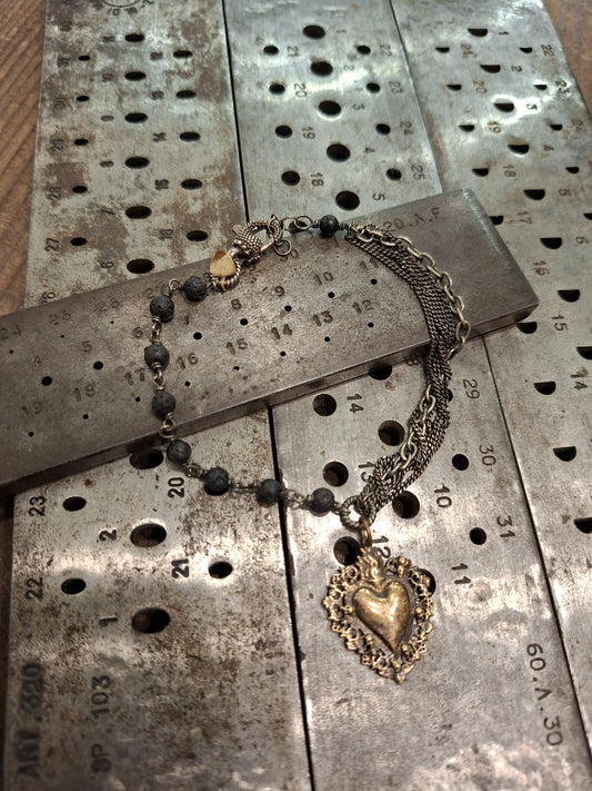 Collana Argento 925 e Pietra Lavica